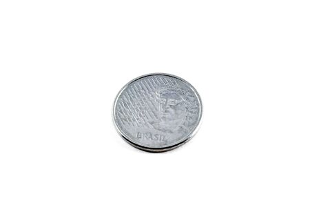 Brazilian Real currency coins - isolated on white background