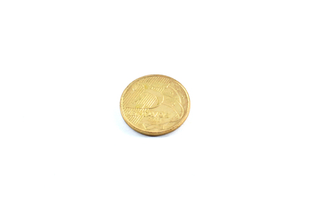 Brazilian Real currency coins - isolated on white background
