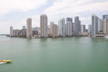A view from the port of Miami back towards the cityのeditorial素材