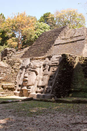 A part of the anciant Mayan city of Lamanai in Belize, Central Americaの写真素材