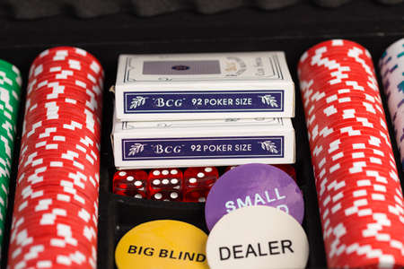 A set of equipment for playing poker and other games of chanceの写真素材
