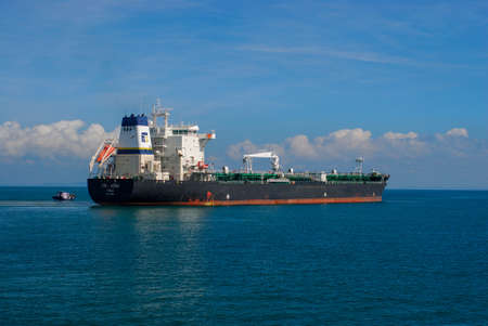 Cargo ship at sea near Salvador, Bahia, Brazilのeditorial素材