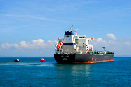 Cargo ship at sea near Salvador, Bahia, Brazilのeditorial素材