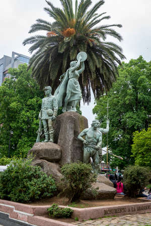 Monument to La Araucaina, Temuco, Araucania, Chileのeditorial素材