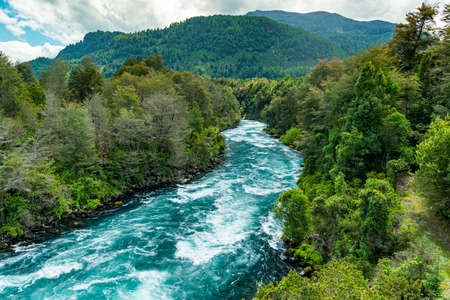 River Fui, Panguipulli, Valdivia, Los Rios, Chileの写真素材
