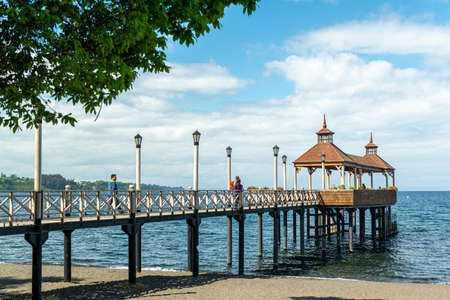 Muelle de Frutillar, Llanquihue, Los Lagos, Chileのeditorial素材