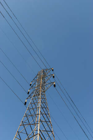 Electrification tower with blue sky.の写真素材