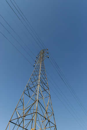 Electrification tower with blue sky.の写真素材