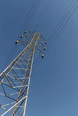 Electrification tower with blue sky.の写真素材
