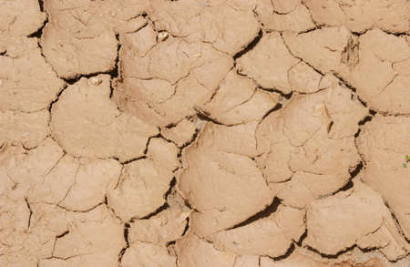 Dry and cracked ground caused by drought in Paraiba, Brazil. Climate change and water crisis.の写真素材