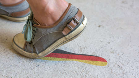 Leaving Mark Footstep Germanyの写真素材