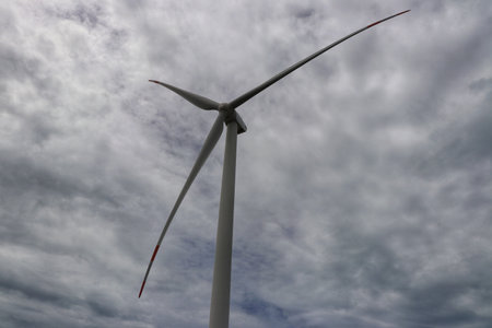 Wind wheel electric energy and blue sk