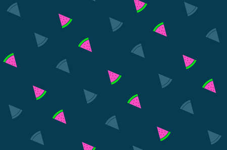 Colorful pattern of watermelon slices. Seamless pattern with watermelon slices. Top viewの写真素材