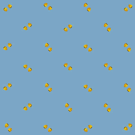 Colorful fruit pattern of fresh persimmons on blue background. Top view. Flat lay. Pop art designの写真素材