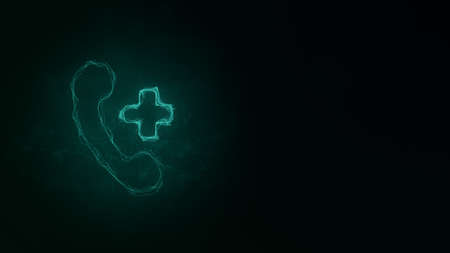 Call medical icon with plexus effect. Connected lines with dots. Illustrationの写真素材