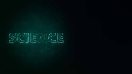 Science title with plexus effect. Connected lines with dots. Lines title plexusの写真素材