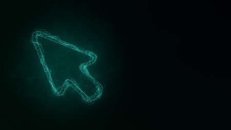 Arrow cursor icon with plexus effect. Connected lines with dots. Illustration