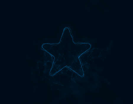 Star icon with plexus effect. Connected lines with dots. Illustrationの写真素材