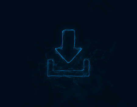 Download icon with Plexus effect. Connected lines with dots. Illustrationの写真素材