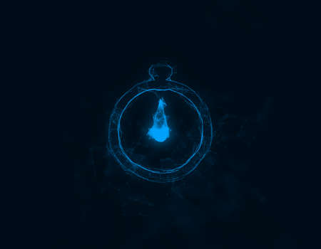 Stopwatch icon with plexus effect. Connected lines with dots. Illustration