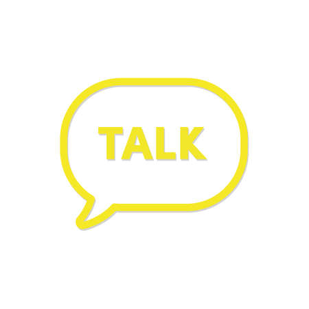 Talk word in speech bubble design isolated on white backgroundのイラスト素材