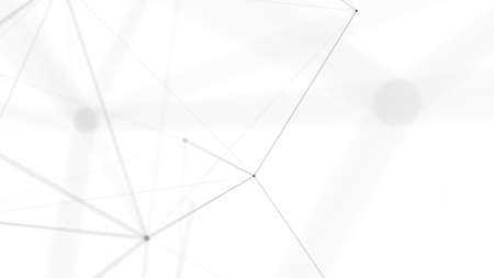Plexus fantasy abstract technology. Abstract geometric background with moving lines, dots and...