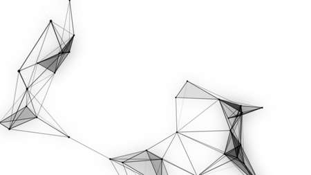 Plexus fantasy abstract technology. Abstract geometric background with moving lines, dots and triangles. Science. Medicine and technologyの写真素材