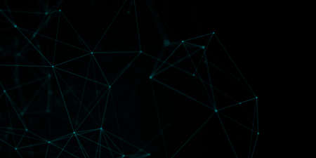 Abstract beautiful geometric background. Abstract plexus futuristic, polygonal space with a dark...