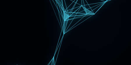 Abstract beautiful geometric background. Abstract plexus futuristic, polygonal space with a dark...
