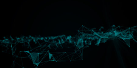 Abstract beautiful geometric background. Abstract plexus futuristic, polygonal space with a dark...