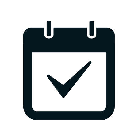 Calendar vector icon. Black illustration isolated for graphic and web designのイラスト素材