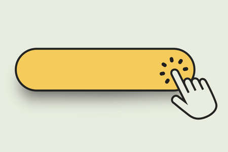 Click here button with hand clicking iconのイラスト素材