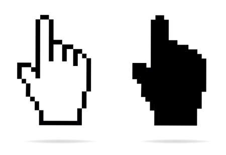 Hand cursor icon click. Hand click icon. Finger pointer isolated vectorのイラスト素材