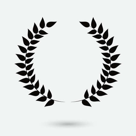 Laurel wreath isolated on white background. Simple styleのイラスト素材