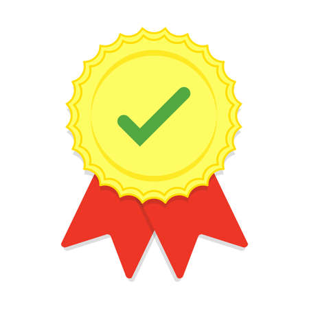 Gold notary approval seal vector illustration on white backgroundのイラスト素材