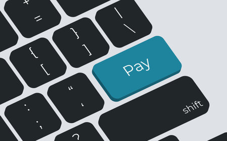 Pay button on keyboard keys vector. Simple styleのイラスト素材
