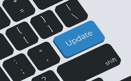 Computer keyboard keys with update word. Keyboard keys icon button vectorのイラスト素材
