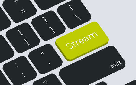 Computer keyboard key with key stream. Keyboard keys icon buttonのイラスト素材