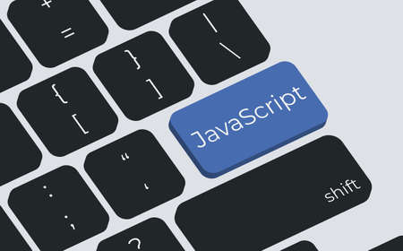 Javascript button on keyboard keys vector. Simple styleのイラスト素材