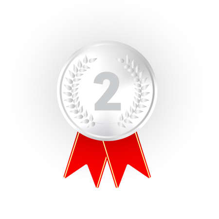 Realistic award medals. Winner medal gold bronze silver first place trophy champion honor best shiny circle ceremony prize,Product and service quality ,vectorのイラスト素材