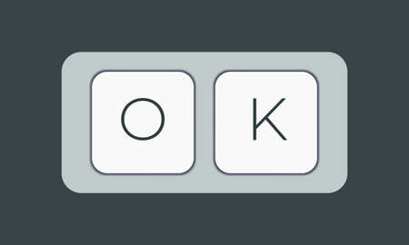 Computer keyboard key with key ok. Keyboard keys icon buttonのイラスト素材
