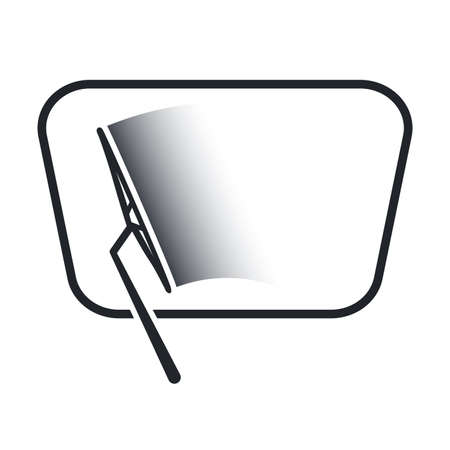 Car windshield wiper icon in line styleのイラスト素材