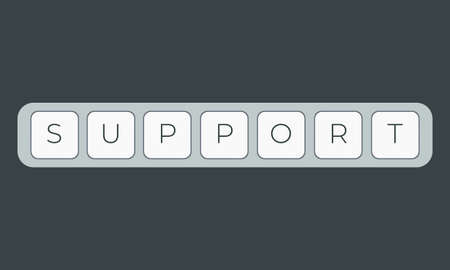 Computer keyboard key with key support. Keyboard keys icon buttonのイラスト素材