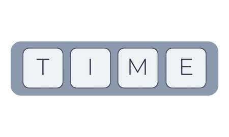 Computer keyboard key with key time. Keyboard keys icon button 4のイラスト素材