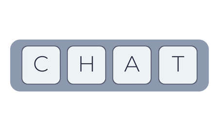 Computer keyboard key with key chat. Keyboard keys icon buttonのイラスト素材