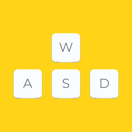WASD computer keyboard buttons. Desktop interface. Web icon. Gaming and cybersport