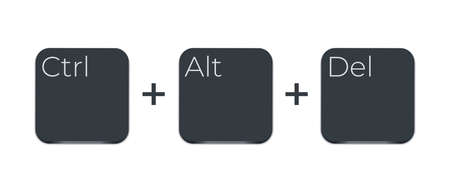 Ctrl, alt and del ,Three buttons for fix computer hanging problemのイラスト素材