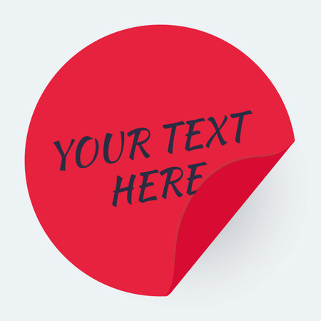 Sticker with peel off corner isolated on transparent background. Vector white round paper banner or circle label with flip edge templateのイラスト素材