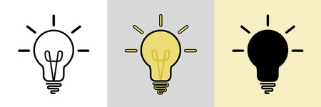 Lamp icons set. Idea lamp icon collection. Flat style
