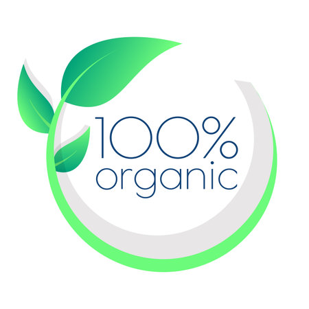 100 percent organic stamp, label. Vectorのイラスト素材